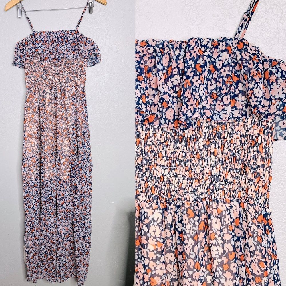 BCBG Maxazria Dress Womens Sleeveless Chiffon Halter Maxi Size M